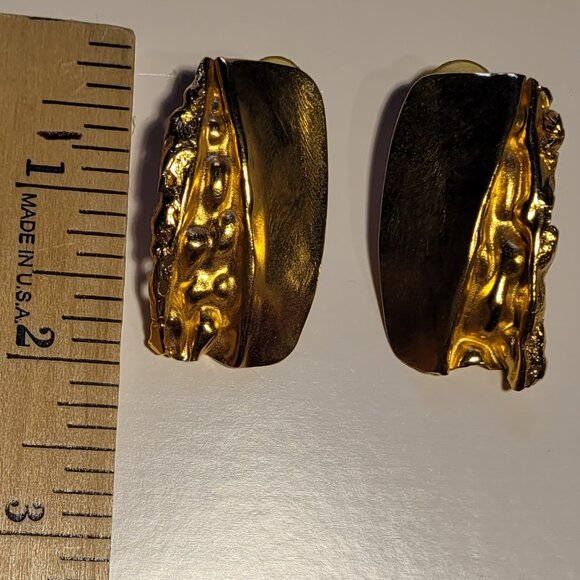Vintage Gold plated Earrings, 1989 - Picture 5 of 6